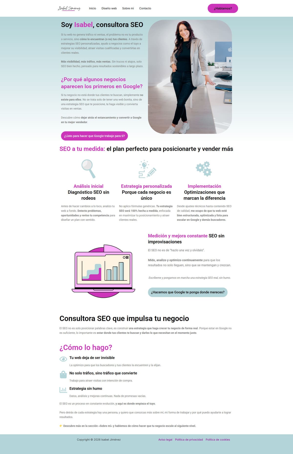 Diseño web de Isa Jiménez