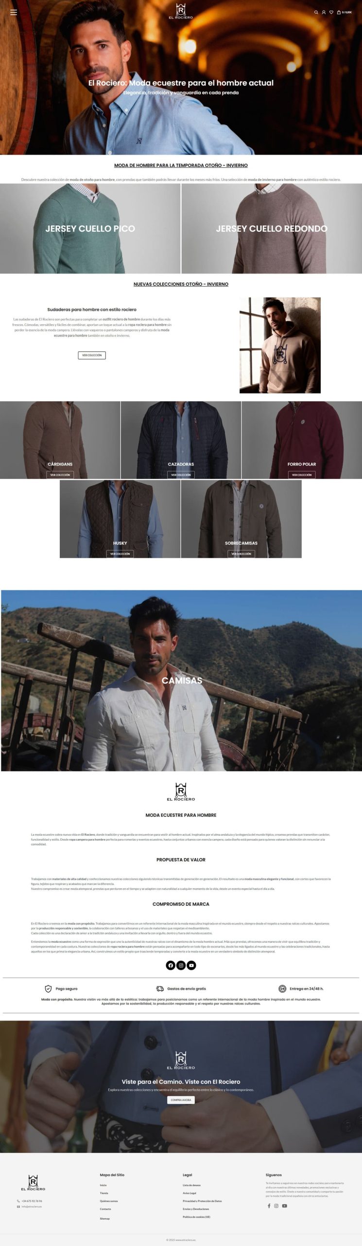 Diseño de tienda online de El Rociero